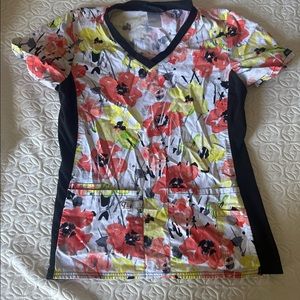 Floral Cherokee scrub top
